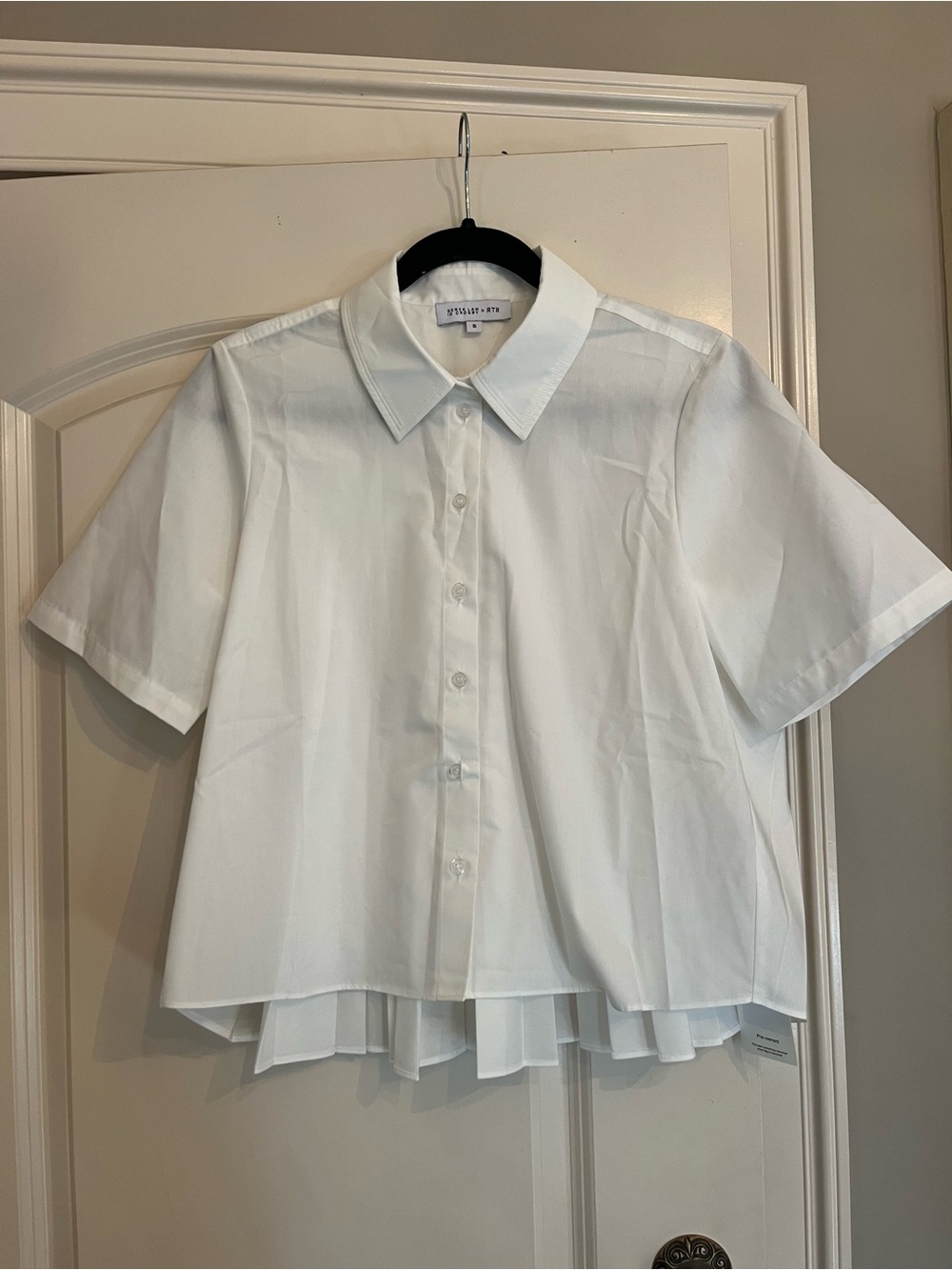 Derek Lam White Short-Sleeve Button-Front Kids Top